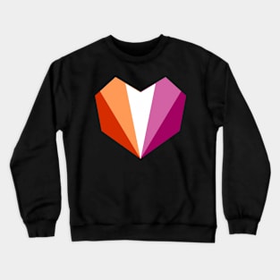 Lesbian Flag (5-Stripes) Geometric Heart Crewneck Sweatshirt